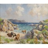 James Humbert Craig RHA RUA (1877-1944)CATTLE AT HORN HEAD, COUNTY DONEGAL oil on canvas signed