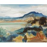 Markey Robinson (1918-1999)CONTINENTAL LANDSCAPE WITH TWO FIGURES oil on board signed lower right