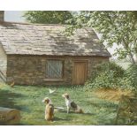Desmond Snee (1957 - 2005)COTTAGE WITH HOUNDS oil on board signed lower right 20 by 24in. (50.8 by
