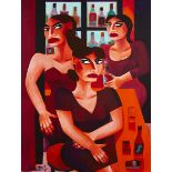 Graham Knuttel (b.1954)THREE WOMEN oil on canvas signed lower left 48 by 36in. (121.9 by 91.4cm)
