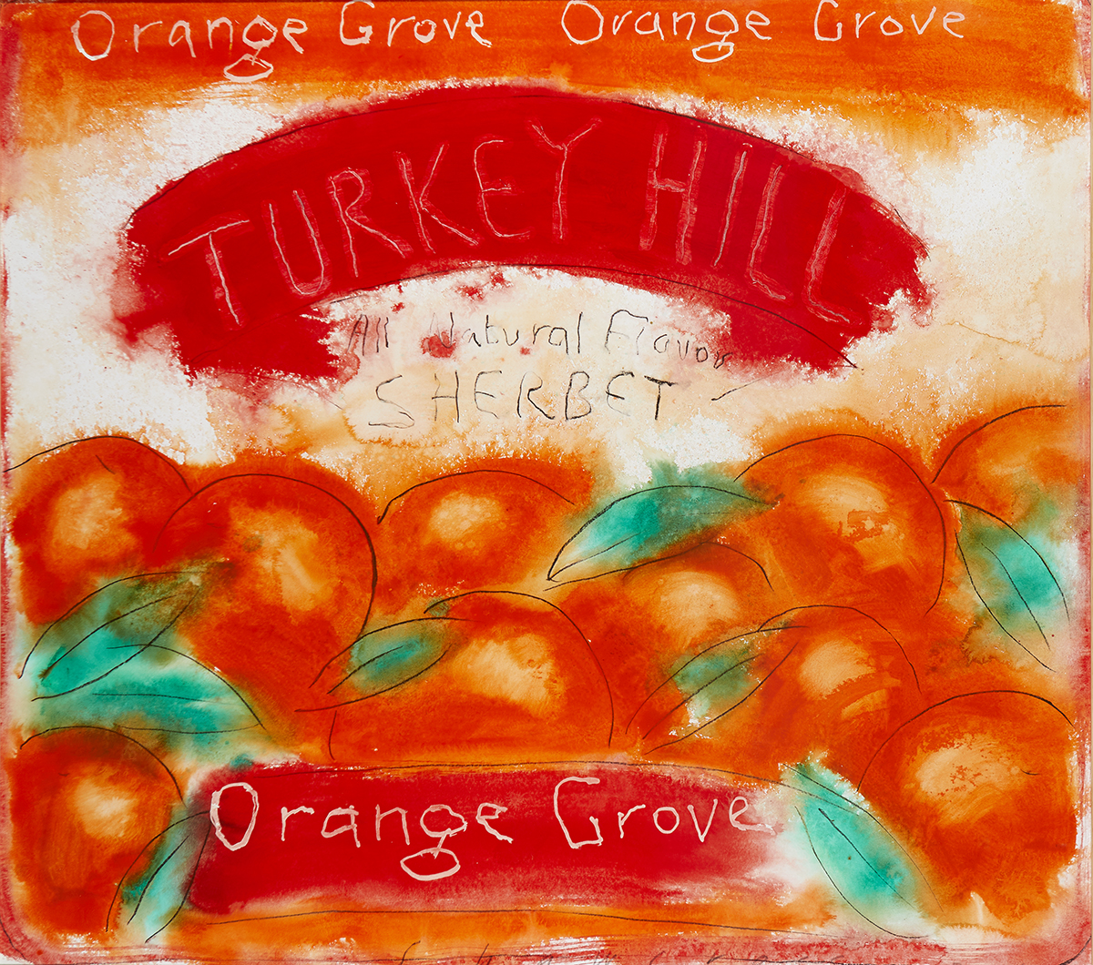 Neil Shawcross RHA RUA (b.1940)TURKEY HILL, ALL NATURAL FLAVOUR SHERBET, 2004 watercolour and crayon