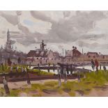 Henry Healy RHA (1909-1982)RINGSEND, DUBLIN oil on board 16 by 20in. (40.6 by 50.8cm) Oisín Arts,