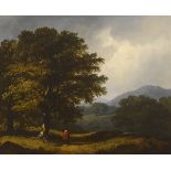 James Arthur O'Connor (1792-1841)FIGURE IN A WOODED LANDSCAPE, 1839 oil on panel signed and dated