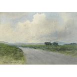 William Percy French (1854-1920)COUNTRY ROAD WITH TREES, 1907 watercolour signed and dated lower