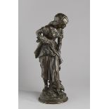 Mathurin Moreau (1822-1912)LA FANEUSE bronze signed on base 23.25 by 7.50in. (59.1 by 19.1cm) Moreau