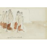 Jack Butler Yeats RHA (1871-1957)GOING TO LACE SCHOOL pencil and wash titled lower left 3.25 by 4.
