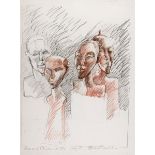 Brian Bourke HRHA (b.1936)WAX AND PLASTER HEADS, 1985 conté on paper signed lower right; dated [