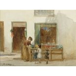 Frank McKelvey RHA RUA (1895-1974)THE WEE SHOP, 1925 watercolour signed and dated lower left;