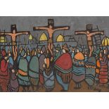 Markey Robinson (1918-1999)CRUCIFIXION gouache signed lower right 15.50 by 23.50in. (39.4 by 59.7cm)