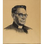 Seán Keating PPRHA HRA HRSA (1889-1977)PORTRAIT OF REV. FR. PATRICK O'MARA S.J. (1875-1969) charcoal