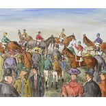 Gladys Maccabe MBE HRUA ROI FRSA (1918-2018)ASCOT RACES oil on canvas signed lower left; with