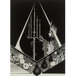 Harry Clarke RHA (1889-1931)UNTITLED (QUEEN AND CANDELABRUM), c. 1912 ink on paper signed lower left