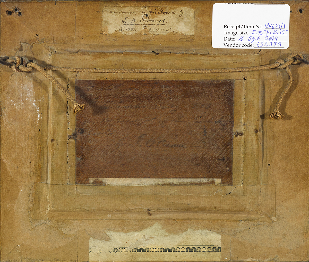 James Arthur O'Connor (1792-1841)DARGLE RIVER oil on panel inscribed on reverse 4 by 5.75in. (10.2 - Image 3 of 3