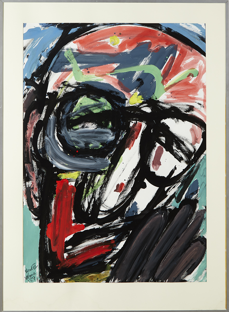 Michael Kane (b.1935)HEAD VII (HOMAGE TO PATRICK KAVANAGH), 1987 gouache on paper signed, titled and - Image 2 of 3