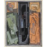 Evie Hone HRHA (1894-1955) COMPOSITION (THREE PANELS) c.1945 watercolour 10.50 by 8.50in. (26.7 by