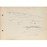 Jack Butler Yeats RHA (1871-1957) SKETCHES OF LANDSCAPE AND A BOAT (A PAIR) pencil; (2) inscribed “