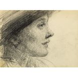 John Butler Yeats RHA (1839-1922) WOMAN IN A HAT pencil 6 by 8in. (15.2 by 20.3cm) Gifted by Jack B.