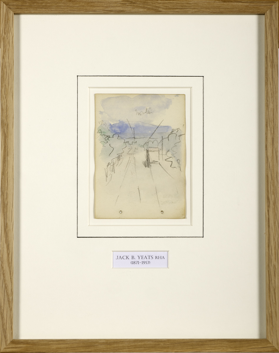 Jack Butler Yeats RHA (1871-1957) VIEW FROM A TRAM, DUBLIN, 1899 watercolour and pencil inscribed - Image 3 of 4