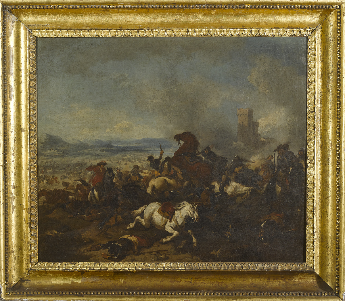 Attributed to Jacques Courtois (1621 - 1676) BATTLE SCENE, c.1670 oil on canvas 22 by 27in. (55.9 by - Image 2 of 2