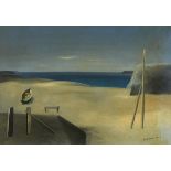 André Marchand (French, 1907-1997) BEACHED BOAT oil on canvas signed lower right 19.75 by 25in. (