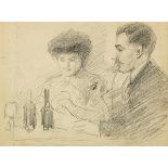 John Butler Yeats RHA (1839-1922) COUPLE IN A RESTAURANT pencil 6 by 8in. (15.2 by 20.3cm) Gifted by