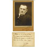 Hilaire Belloc (1870-1953) AUTOGRAPH, PHOTOGRAPH AND SIGNED NOTE, 1924 photograph mounted on card,