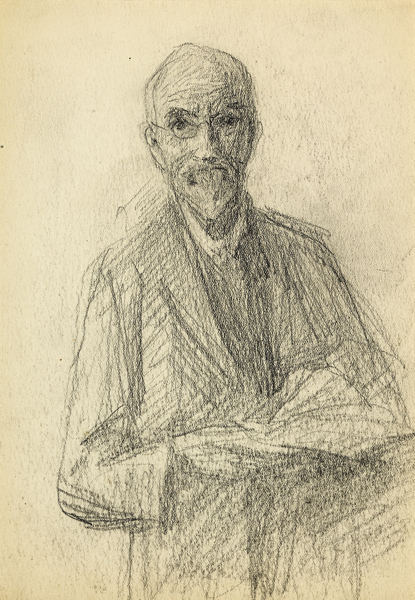 John Butler Yeats RHA (1839-1922) SELF PORTRAIT pencil 8.75 by 5.75in. (22.2 by 14.6cm) Gifted by