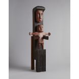 Oisín Kelly RHA (1915-1981) VIRGIN AND CHILD, c.1955 wood 39.50 by 14 by 12in. (100.3 by 35.6 by