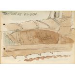 Jack Butler Yeats RHA (1871-1957) TURF BOAT AT KINVARA, 1899 watercolour and pencil inscribed with