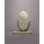 Gerda Frömel (1931-1975) HEAD, 1969 marble signed and dated at base 12 by 7 by 7in. (30.5 by 17.8 by