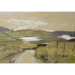 Bea Orpen HRHA (1913-1980) KILTOORISH LAKE, ROSBEG, COUNTY DONEGAL gouache signed lower left; titled