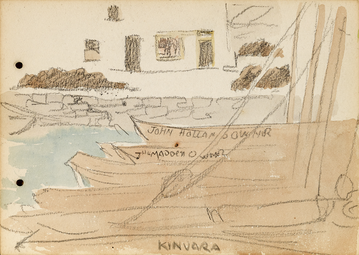 Jack Butler Yeats RHA (1871-1957) KINVARA, 1899 watercolour and pencil inscribed with title lower