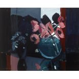 Brian Ballard RUA (b.1943) STILL LIFE WITH POPPIES IN A GLASS BOWL, 1990 oil on canvas board