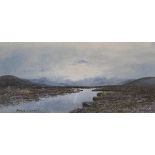 William Percy French (1854-1920) BOG LAKE watercolour signed lower left 6.25 by 13.50in. (15.9 by