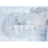 Basil Blackshaw HRHA RUA (1932-2016) LONE BOATMAN oil on canvas signed lower right 24 by 31.50in. (