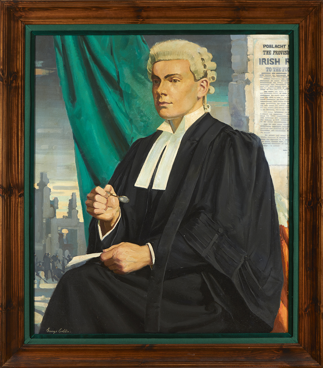 George Collie RHA (1904-1975) PORTRAIT OF PADRAIG PEARSE oil on canvas signed lower left 42 by 36in. - Image 2 of 3