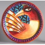 Graham Knuttel (b.1954) BIRD painted ceramic signed on circumference 22 by 22 by 2.50in. (55.9 by