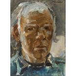 Basil Blackshaw HRHA RUA (1932-2016) SELF PORTRAIT oil on board signed upper right 11.75 by 8.