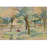 Harry Kernoff RHA (1900-1974) ST. STEPHEN'S GREEN, DUBLIN, 1931 watercolour signed and dated lower