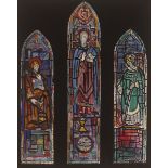 Evie Hone HRHA (1894-1955) DESIGN FOR STAINED GLASS WINDOWS (ST. ANTHONY, ABRAHAM AND ST. PATRICK)