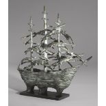 John Behan RHA (b.1938) SMALL FAMINE SHIP bronze; (from an edition of 9) 21 by 19.25 by 6in. (53.3