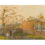 Liam Treacy (1934-2004) CANAL AT HUBAND BRIDGE, DUBLIN oil on canvas signed lower right; titled on