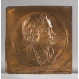 Dennis B. Sheahan (American, fl. 1870-1900) JOHN PHILPOT CURRAN, 1895 copper relief panel signed and