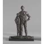 Melanie le Brocquy HRHA (1919-2018) FATHER AND SON bronze on black marble base; (no. 6 from an