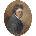 19th Century Irish School PORTRAIT OF JAMES ARTHUR O'CONNOR oil on millboard 7 by 5.50in. (17.8 by