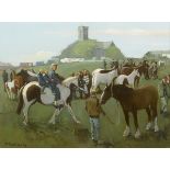 Cecil Maguire RHA RUA (b.1930) HORSE FAIR, BALLINASLOE, COUNTY GALWAY, 1987 oil on board signed