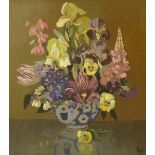 Letitia Marion Hamilton RHA (1878-1964) STILL LIFE WITH FLOWERS oil on canvas signed with monogram