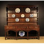 A Fabulous Mid 18th Century Oak Montgomeryshire Pot-board Dresser with Rack of fine colour &