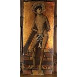 A Painted Pine Panel, Spanish, possibly late 15th century,