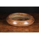 A Turned Treen Bowl with ring decoration to the sides and in-turned rim, 3 in (7.